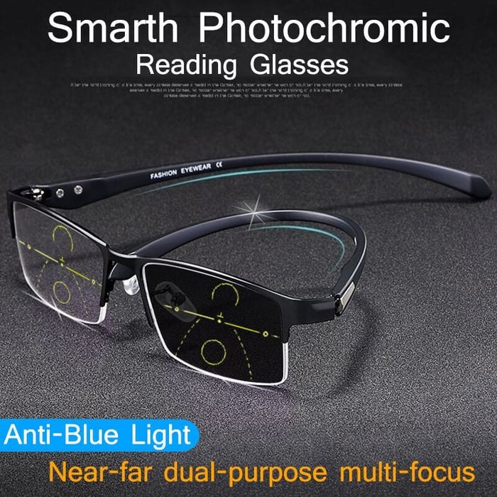 Glosrity Titanium progressive far and near dual-use reading glasses-IT